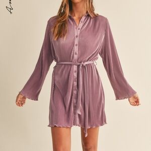 Mable Belted Shirt Mini Dress